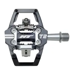 HT T2 Enduro Pedaler Sort Alu, 4-pins, m/cleats, 376gr