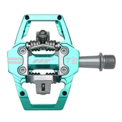 HT T2 Enduro Pedaler Turkis Alu, 4-pins, m/cleats, 376gr
