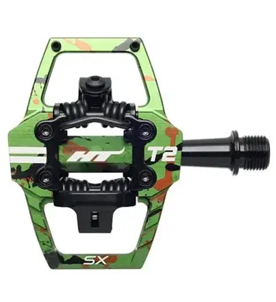 HT T2-SX BMX Pedaler Camo Alu, 4-pins, m/cleats, 372gr 