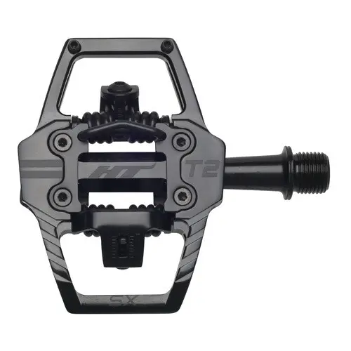 HT T2-SX BMX Pedaler Stealth Alu, 4-pins, m/cleats, 372gr 