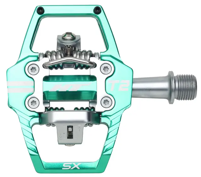 HT T2-SX BMX Pedaler Turkis Alu, 4-pins, m/cleats, 372gr 