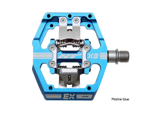 HT X3 DH Race Pedaler Blå Alu, m/cleats, 476gr 