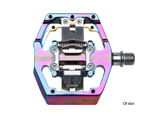 HT X3 DH Race Pedaler Oil Slick Alu, m/cleats, 476gr 