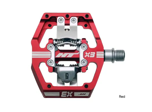 HT X3 DH Race Pedaler Rød Alu, m/cleats, 476gr 