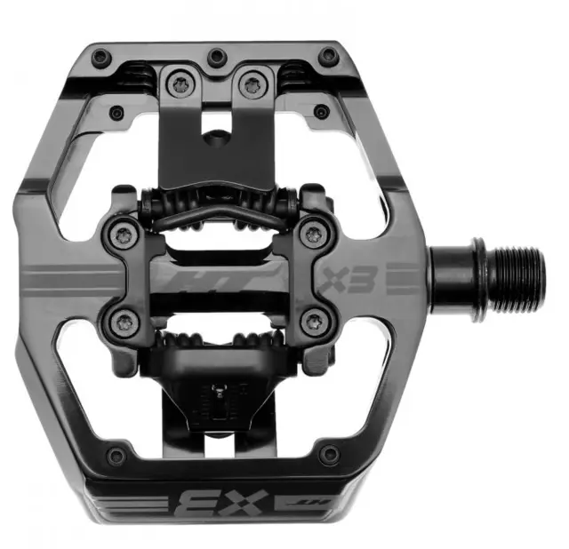 HT X3 DH Race Pedaler Stealth Sort Alu, m/cleats, 476gr 