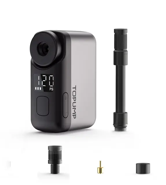 Topump TB2 Pro Elektrisk Minipumpe LED-Display, 120psi/8.3bar, 130g, 450mAh 