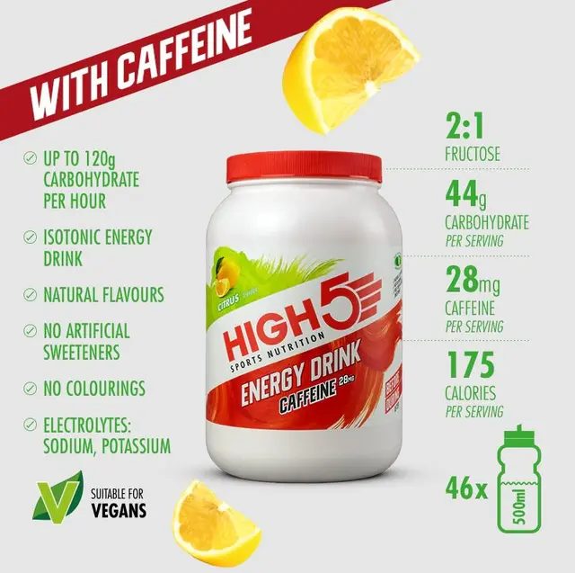 HIGH5 Energy Drink Koffein Sitrus 2.2kg, Pulver 