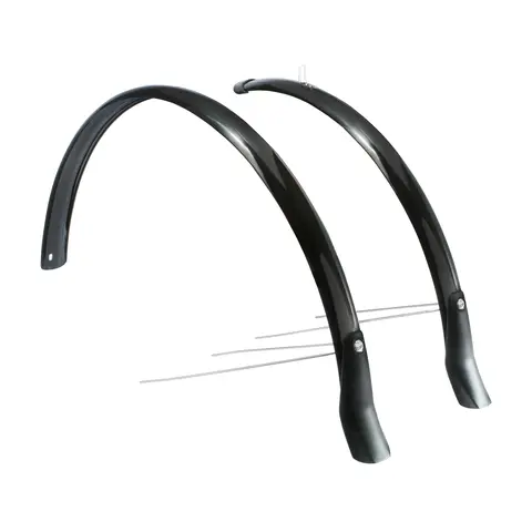 Eurofender Snello Skjermsett 28"/46mm m/stiver, Sort, Plast, Skvettlapper