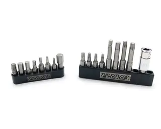 Pedro's Torque Bit Set II 18 bits, Unbrako, Torx og adapter