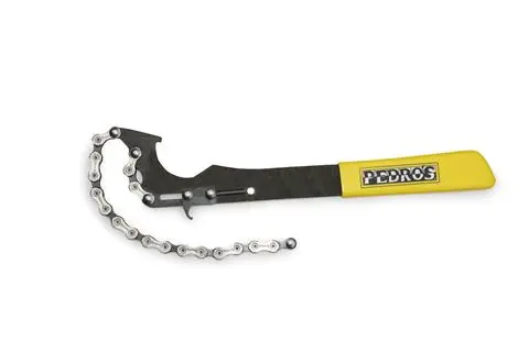 Pedro's Pro Chain Whip Kjedepisk Sort/gul, 5-12 delt, 1/2"x3/32" 