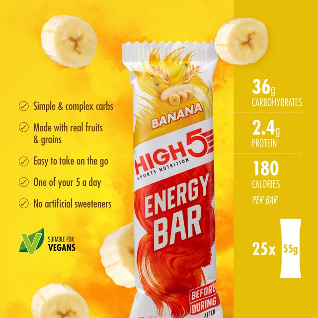 HIGH5 EnergyBar Banan 12pk, 55gr 