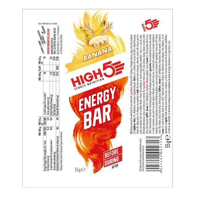 HIGH5 EnergyBar Banan 12pk, 55gr 