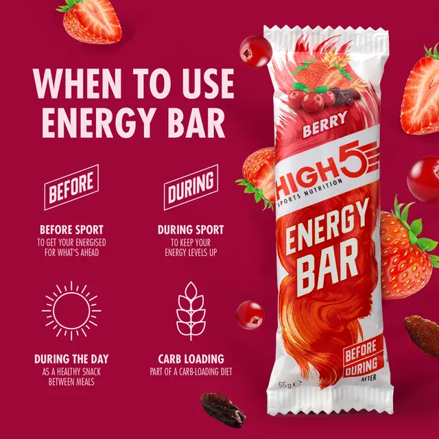 HIGH5 EnergyBar Bær 12pk, 55gr 