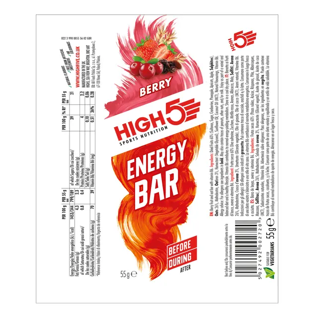 HIGH5 EnergyBar Bær 12pk, 55gr 
