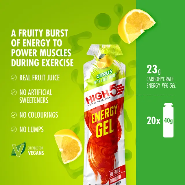 HIGH5 EnergyGel Sitrus 20pk, 40gr 