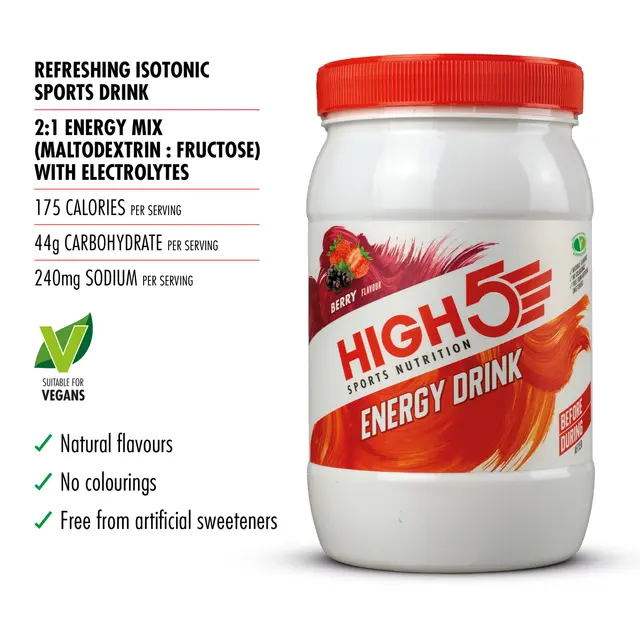 HIGH5 Energy Drink Bær 1kg, Pulver 