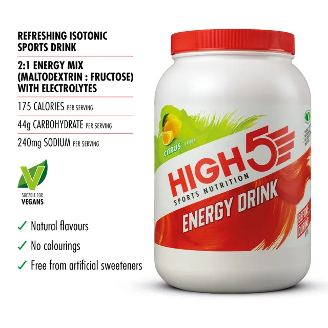 HIGH5 Energy Drink Sitrus 2.2kg, Pulver 