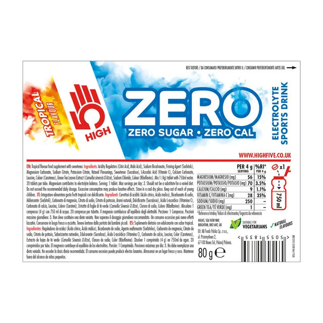 HIGH5 Zero Tropisk 8pk, 80gr - 20 tabletter 