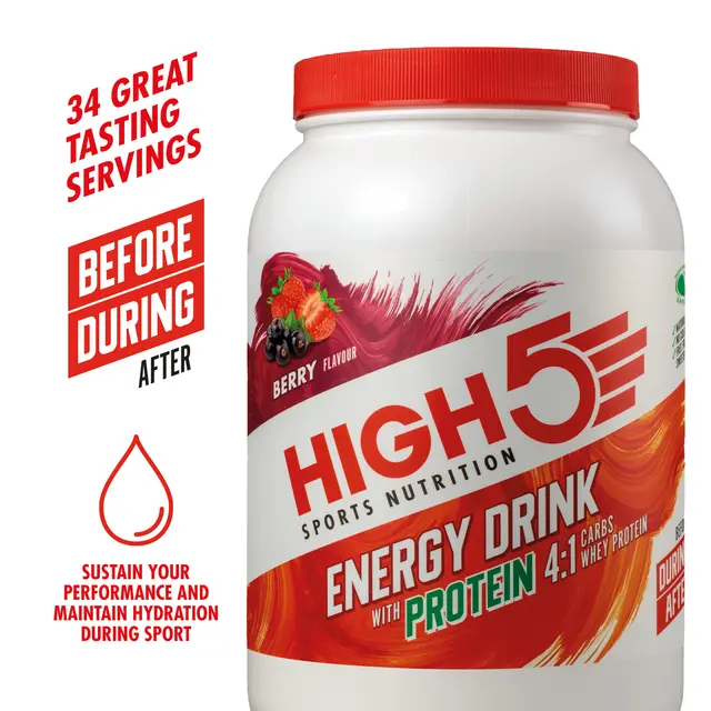 HIGH5 Energy Drink Protein 4:1 Bær 1.6kg, Pulver - med Protein 