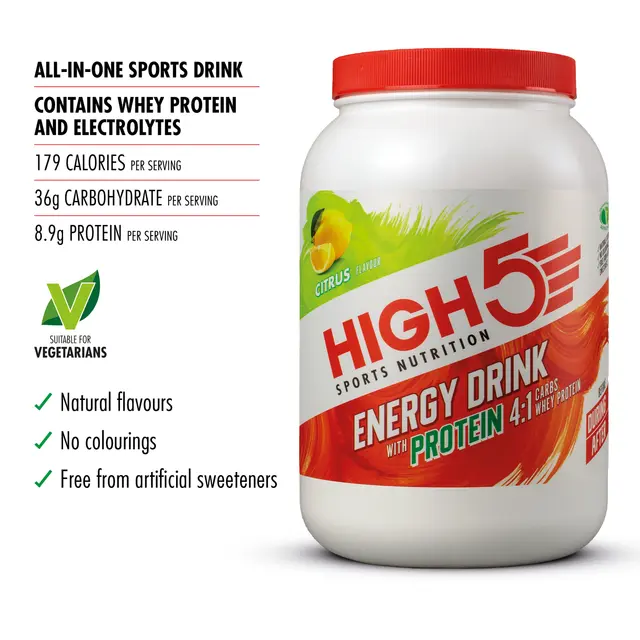 HIGH5 Energy Drink Protein 4:1 Sitrus 1.6kg, Pulver - med Protein 