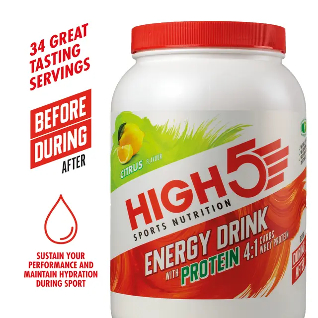HIGH5 Energy Drink Protein 4:1 Sitrus 1.6kg, Pulver - med Protein 