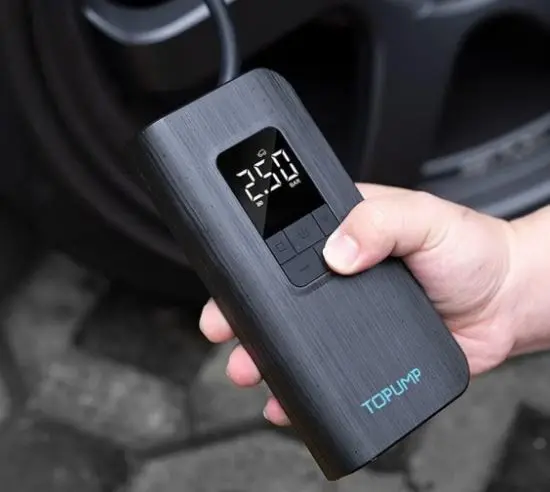 Topump A12 Elektrisk Pumpe LED-Display, 150psi, 410g, 2x2000mAh 