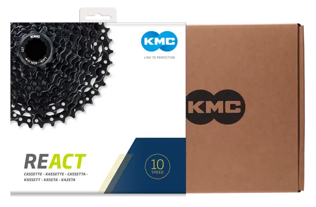 KMC REACT E-bike 10-Delt Kassett 11-36T, sort, Shimano kompatibel, stål 