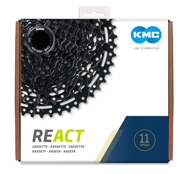 KMC REACT E-bike 11-Delt Kassett 11-50T, sort, Shimano kompatibel, stål 