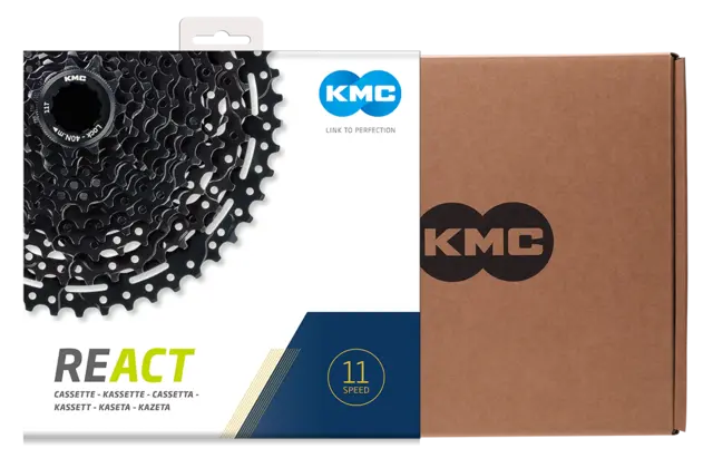 KMC REACT E-bike 11-Delt Kassett 11-50T, sort, Shimano kompatibel, stål 