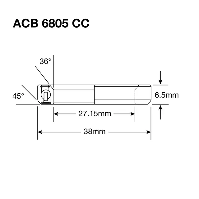 Enduro ACB 6805 BOCC Styrelager ABEC 5.27.15x38x6.5 (36x45°),Black Oxide 