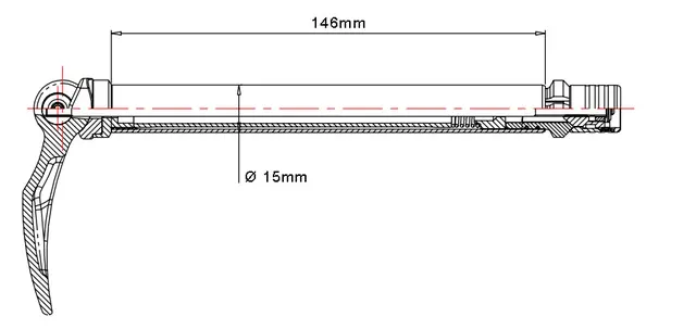 SR Suntour 15 Q-LOC Boost Aksling Ø 15mm x 110mm Boost, 122gr 
