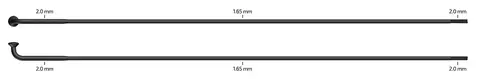 Sapim D-Light Sorte Eiker J-bend, 2.0/1.65/2.0, 100 pk