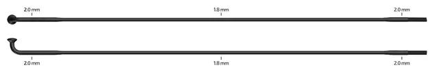 Sapim Race Sorte Eiker J-bend, 2.0/1.8/2.0, 100 pk 
