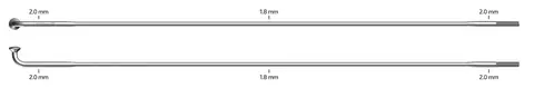 Sapim Race Sølv Eiker J-bend, 2.0/1.8/2.0, 100 pk