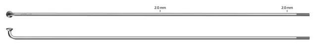 Sapim Leader 2.0  Sølv Eiker J-bend, 2.0, 100 pk 
