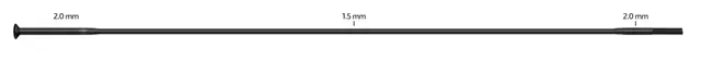 Sapim Laser SP Sorte Eiker Straight Pull, 2.0/1.5/2.0, 100 pk 