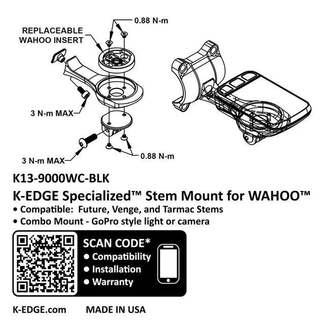 K-Edge Wahoo Future Combo Computerfeste Sort, Specialized Future feste 