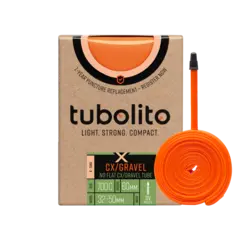 Tubolito X-Tubo Presta Gravel 28" Slange 32/50-622mm,TPU,oransje 60mm ventil,130g