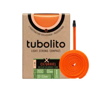 Tubolito X-Tubo Presta Gravel 28" Slange 32/50-622mm,TPU,oransje 60mm ventil,130g