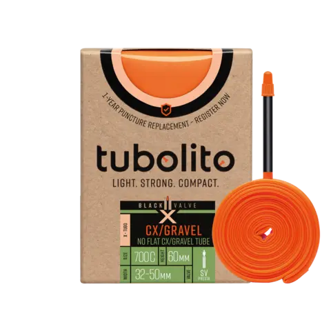 Tubolito X-Tubo Presta Gravel 28" Slange 32/50-622mm,TPU,sort 60mm ventil,131g