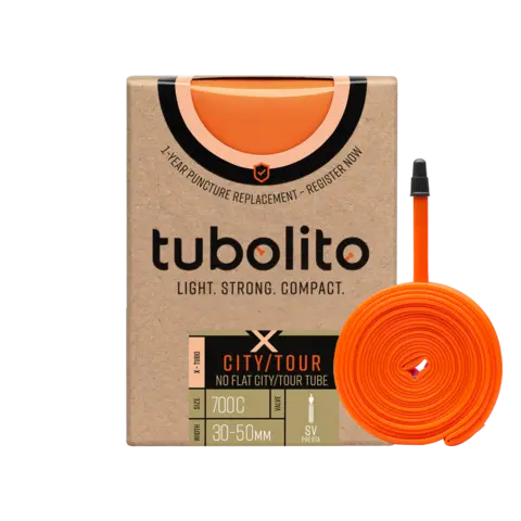 Tubolito X-TuboPresta City/Tour28 Slange 30/50-622mm,TPU,oransje 42mm ventil,130g