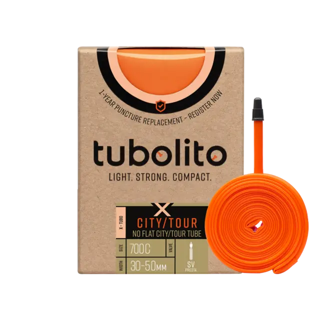Tubolito X-TuboPresta City/Tour28 Slange 30/50-622mm,TPU,oransje 42mm ventil,130g 