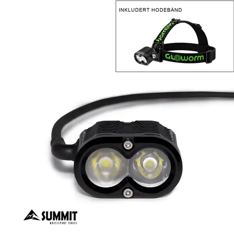Gloworm X2 Summit Multisportlykt 2000 L, remote, OLED 5000mAh, 290g