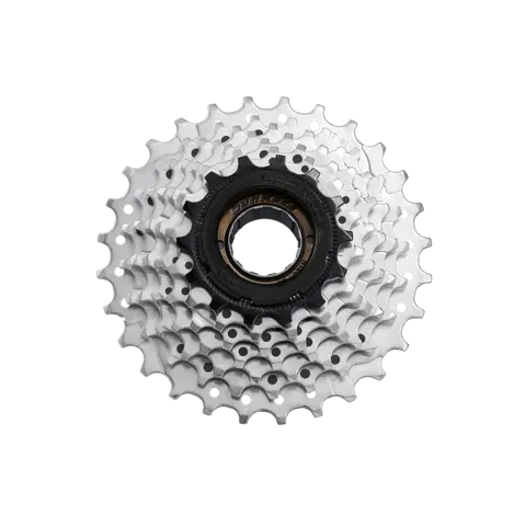 Sunrace MFM2A 7-Delt  Frikrans 14-28T,  Sølv/sort, stål, 507gr