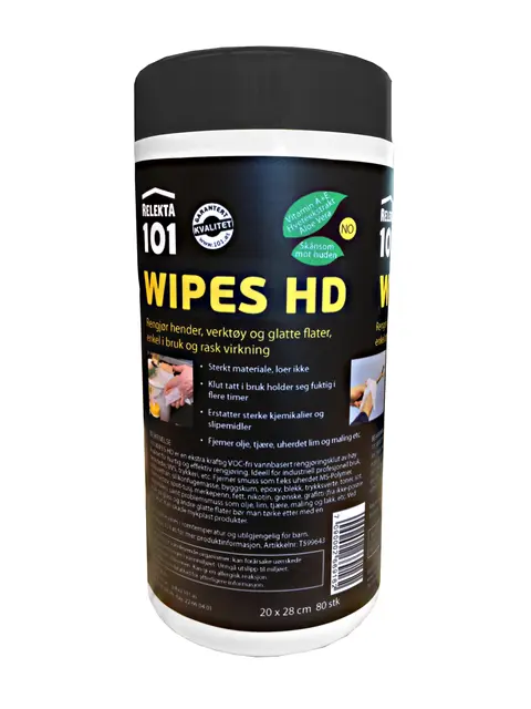 101 Wipes HD Rensekluter 80stk, 20x28cm, Ekstra sterke 